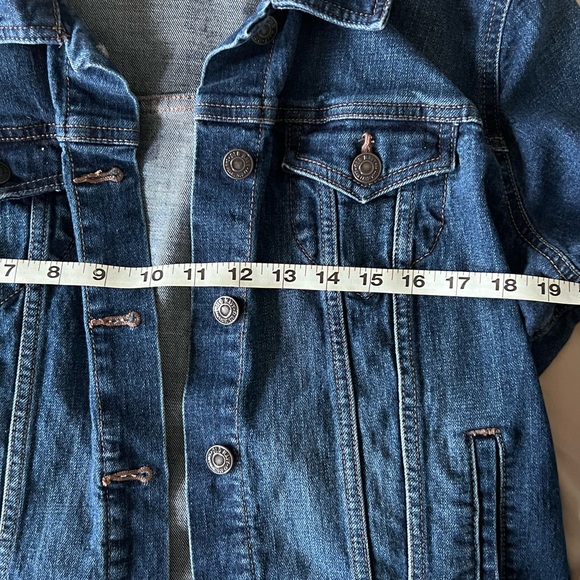 Old Navy Dark Blue soft stretchy dark wash Jean Shirt Jacket large - Picture 5 of 5